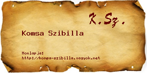 Komsa Szibilla névjegykártya
